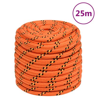 vidaXL paadiköis, oranž, 18 mm, 25 m, polüpropüleen