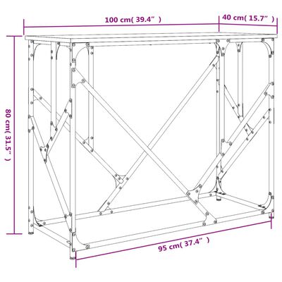 vidaXL konsoollaud, must, 100x40x80 cm, tehispuit