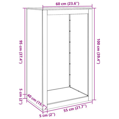 vidaXL küttepuude rest, 60x40x100 cm, Corten teras