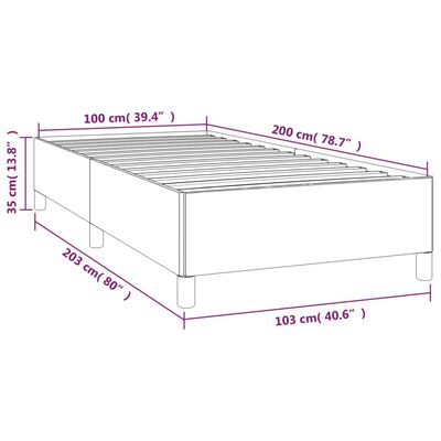 vidaXL voodiraam, must, 100x200 cm, samet