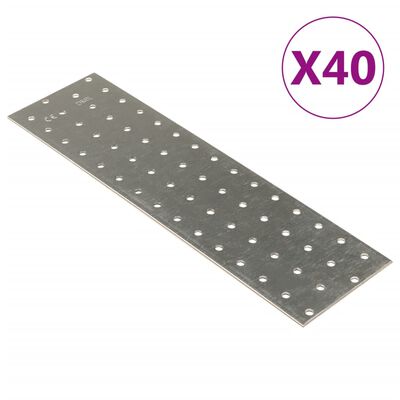 vidaXL naelutusplaadid 40 tk, 2 mm, 300x80 mm, tsingitud teras