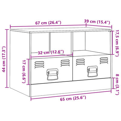 vidaXL telerikapp, sinepikollane, 67 x 39 x 44 cm, teras