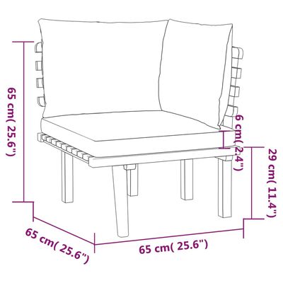 vidaXL 4-osaline aiamööbli komplekt patjadega, akaatsiapuit