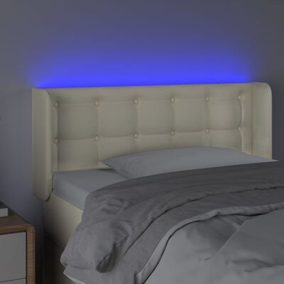 vidaXL LED-voodipeats, kreemjas, 83x16x78/88 cm, kunstnahk