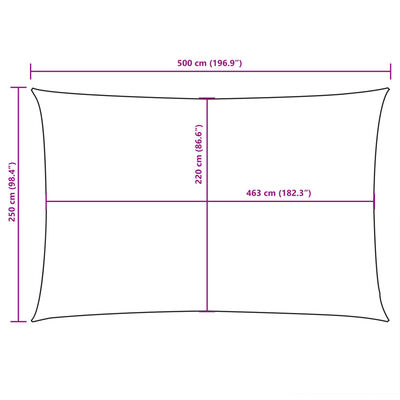 vidaXL oxford-kangast päikesepuri, ristkülikukujuline, 2,5 x 5 m pruun