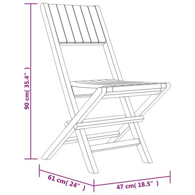 vidaXL kokkupandavad aiatoolid 8 tk, 47 x 61 x 90 cm, tiikpuu