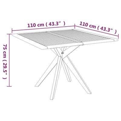 vidaXL 5-osaline aiamööblikomplekt, akaatsiapuit (316257+2x316249)