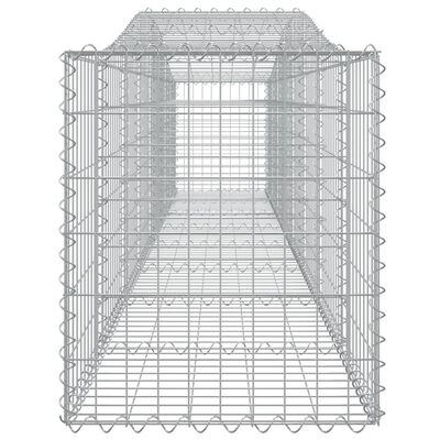 vidaXL kaarekujuline gabioonkorv, 400x50x60/80 cm, tsingitud raud