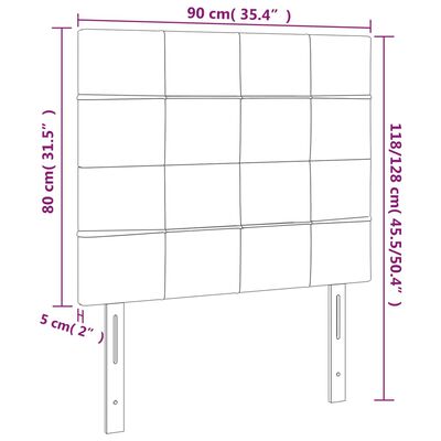 vidaXL voodipeatsid 2 tk, must, 90x5x78/88 cm, kangas