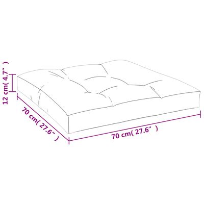 vidaXL euroaluse istmepadi, türkiissinine, 70 x 70 x 12 cm, kangas