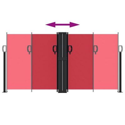 vidaXL lahtitõmmatav külgsein, punane, 120 x 600 cm