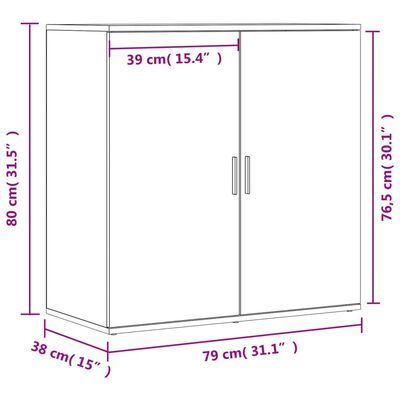 vidaXL puhvetkapp, Sonoma tamm, 79x38x80 cm, tehispuit