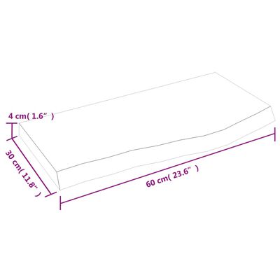 vidaXL vannitoa tasapind, tumepruun, 60x30x(2-4)cm töödeldud täispuit