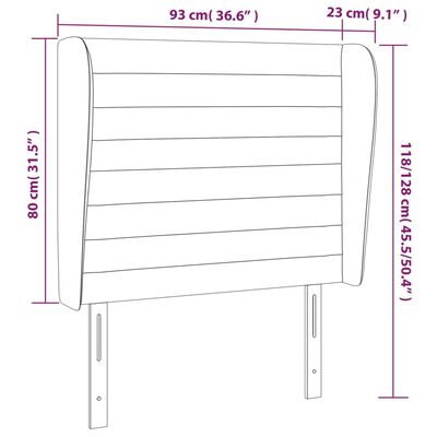 vidaXL voodipeats servadega, roosa, 93x23x118/128 cm, samet