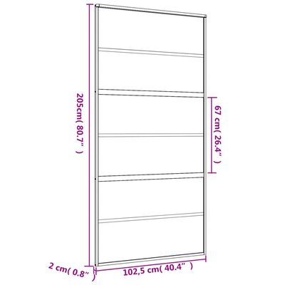 vidaXL liuguks, kuldne, 102,5x205 cm, matt ESG-klaas ja alumiinium