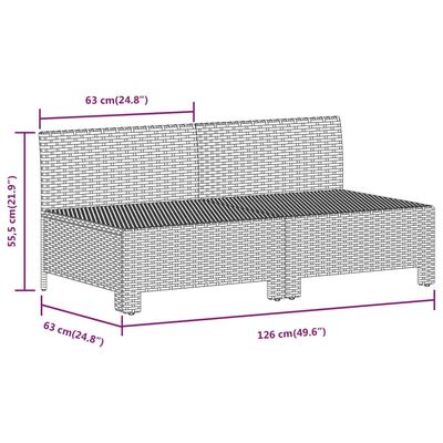 vidaXL 7-osaline aiamööbli komplekt patjadega, hall, polürotang