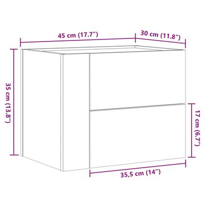 vidaXL seinale kinnitatavad öökapid 2 tk, must, 45x30x35 cm