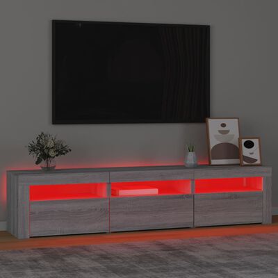 vidaXL telerialus LED-tuledega, hall Sonoma tamm, 180 x 35 x 40 cm