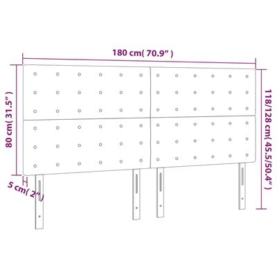 vidaXL voodipeatsid 4 tk, cappuccino, 90x5x78/88 cm, kunstnahk