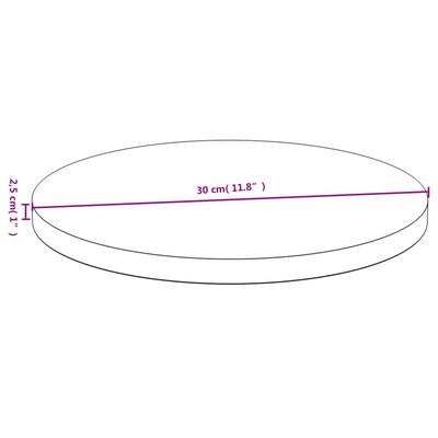 vidaXL lauaplaat Ø30x2,5 cm bambusest