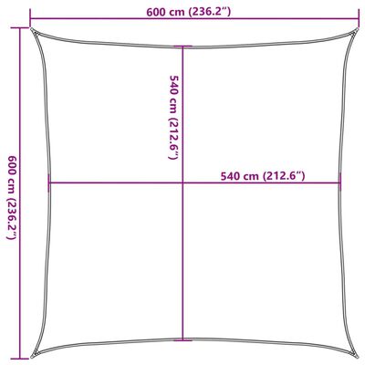 vidaXL päikesepuri 160 g/m² kandiline liiv 6x6 m HDPE