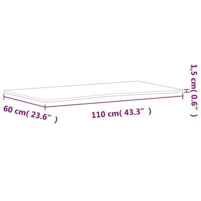 vidaXL kirjutuslaua plaat, 110 x (55-60) x 1,5 cm, pöökpuu