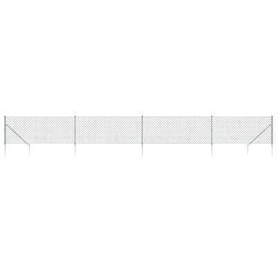 vidaXL võrkaed vaiadega, hõbedane, 1,1 x 10 m