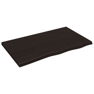 vidaXL lauaplaat, tumepruun, 100 x 60 x (2-4) cm, töödeldud tammepuit