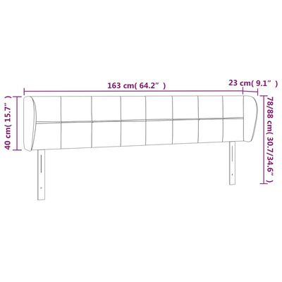 vidaXL voodipeats servadega, must, 163x23x78/88 cm, samet