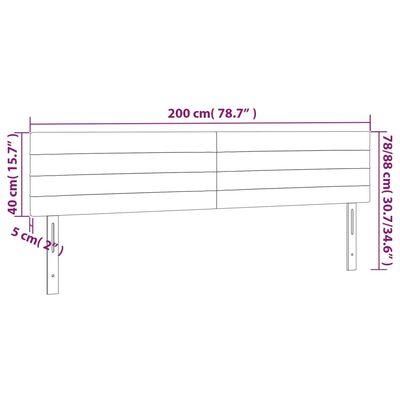 vidaXL LED-voodipeats, pruunikashall, 200x5x78/88 cm, kangas