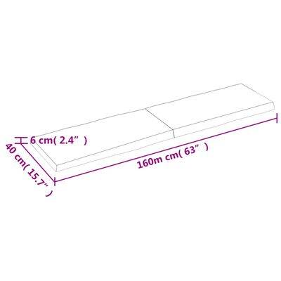 vidaXL lauaplaat, tumepruun, 160x40x(2-6) cm, töödeldud täispuit