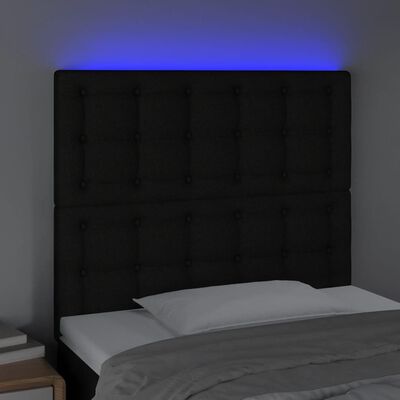 vidaXL LED-voodipeats, must, 80x5x118/128 cm, kangas