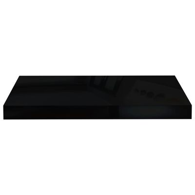 vidaXL seinariiulid, 4 tk, kõrgläikega, must, 50 x 23 x 3,8 cm MDF