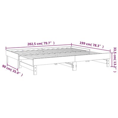 vidaXL väljatõmmatav päevavoodi, meepruun, 2 x (100x200) cm, männipuit