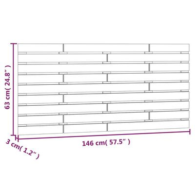 vidaXL seinale kinnitatav voodipeats, 146x3x63 cm, männipuit