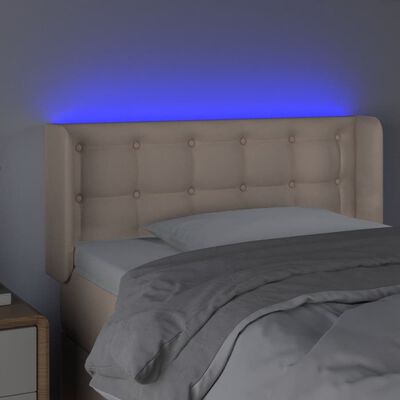 vidaXL LED-voodipeats, Cappuccino, 103x16x78/88 cm kunstnahk