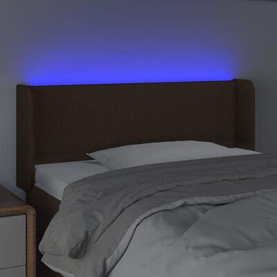 vidaXL LED-voodipeats, tumepruun, 103x16x78/88 cm, kangas