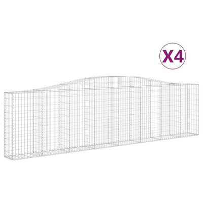 vidaXL kaarekujulised gabioonkorvid 4 tk, 400x30x100/120 cm, raud