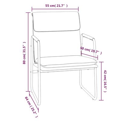 vidaXL puhketool, must, 55 x 64 x 80 cm, kunstnahk