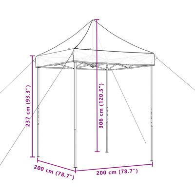 vidaXL kokkupandav pop-up peotelk, must, 200 x 200 x 306 cm