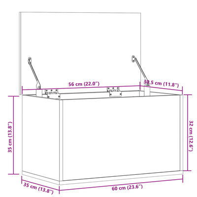 vidaXL hoiukast, suitsutatud tamm, 60 x 35 x 35 cm, tehispuit