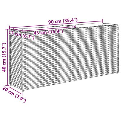 vidaXL taimekastid 2 potiga, 2 tk, pruun, 90 x 20 x 40 cm, polürotang