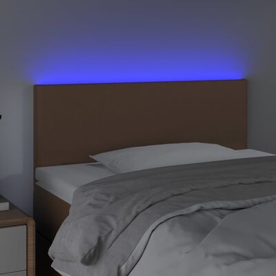 vidaXL LED-voodipeats, pruun, 100x5x78/88 cm kunstnahk