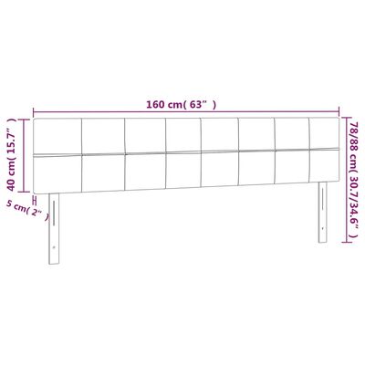 vidaXL LED-voodipeats, helehall, 160x5x78/88 cm, samet