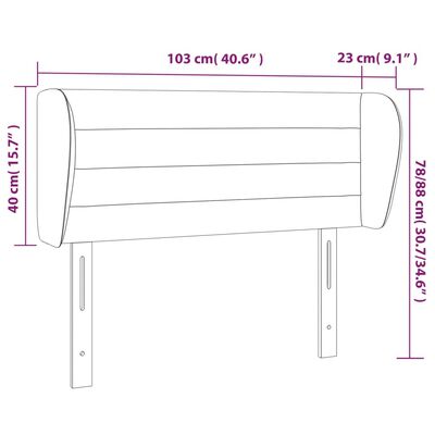 vidaXL voodipeats servadega, sinine, 103x23x78/88 cm, kangas