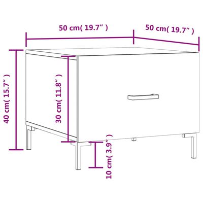 vidaXL kohvilaud, 2 tk, hall Sonoma tamm, 50 x 50 x 40 cm, tehispuit