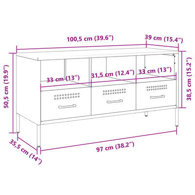 vidaXL telerikapp, sinepikollane, 100,5x39x50,5 cm külmvaltsitud teras