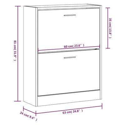 vidaXL kingakapp, betoonhall, 63 x 24 x 81 cm, tehispuit