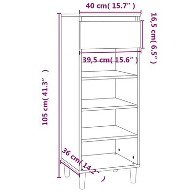 vidaXL kingakapp, betoonhall, 40x36x105 cm, tehispuit