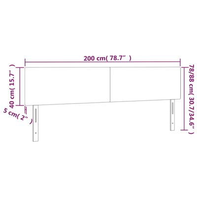 vidaXL voodipeatsid 2 tk, pruunikashall, 100x5x78/88 cm, kangas